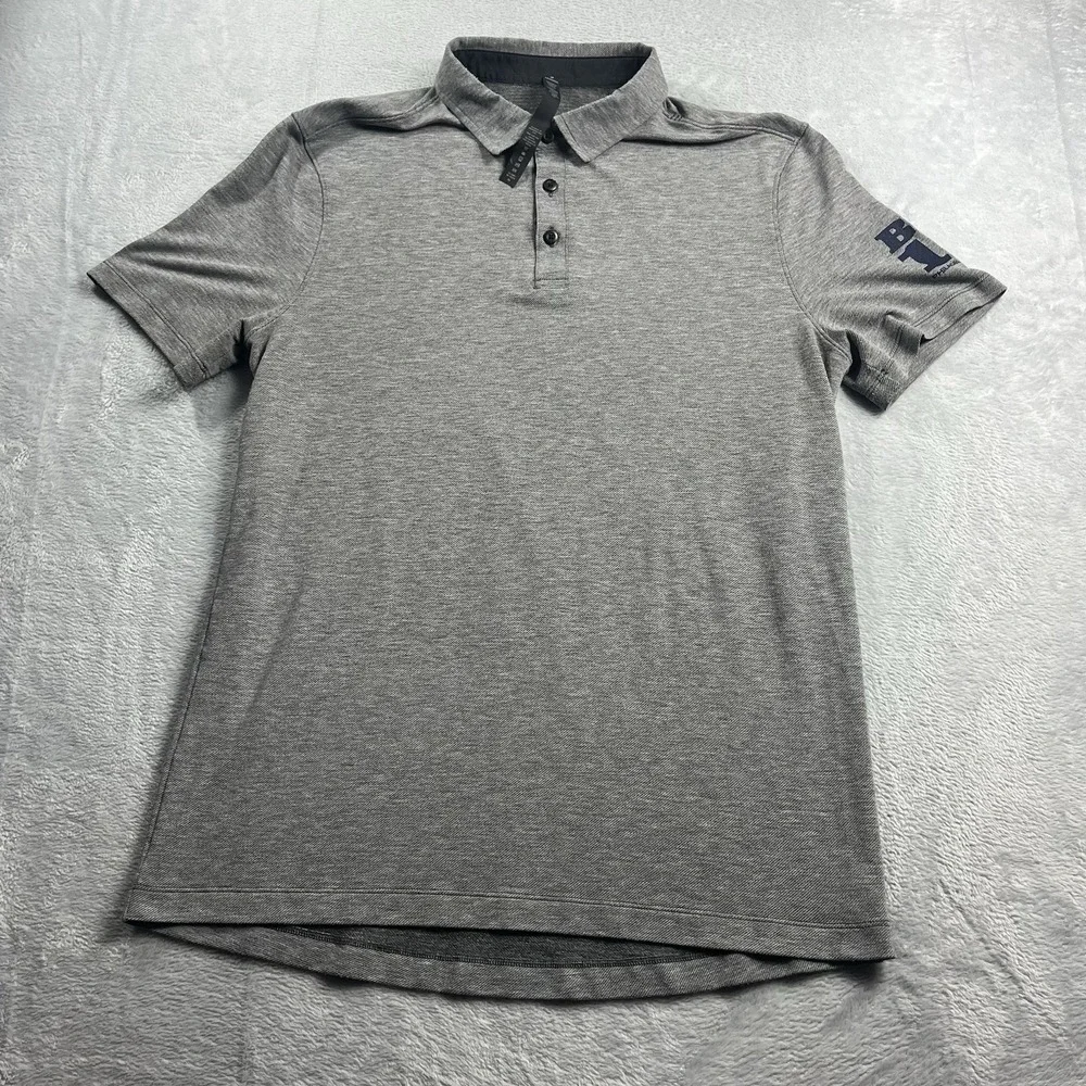 Lululemon Evolution Polo Golf Shirt Mens Large Gray Performance Short Sleeve